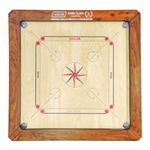 SISCAA Champion Sure Slam Premium Carrom Board 20Mm Fast English Birch Ply Best Carrom Board (Includes Sureslam Coin Set and Genius Striker), Kid, Brown