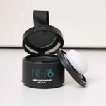 NH°6 Hair Line Powder for Women and Men – Instant Hairline Filler & Root Touch Up with Puff Applicator – Natural Hair Shading Concealer for Thinning Hair Bald Spots & Gray Root Coverage 5g (Natural Black)