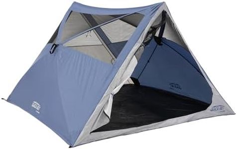 CLAM Quick-Set A-Frame Tent, 8 x 8 Ft Portable Outdoor Hiking Camping Shelter, Apex, Blue/Gray