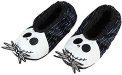 The Nightmare Before Christmas Slippers Jack Skellington Character Slipper Socks with No-Slip Sole For Women Men (Large)