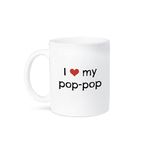 3dRose "I Love My Pop Pop Mug, Ceramic, White, 10.16 x 7.62 x 9.52 cm