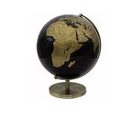 Lesser & Pavey Vintage Rotating Gold and Black World Globe with Metal Base, h34cm