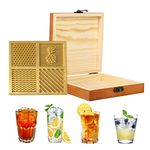 Ice Designer Tray in Copper, Large square ice molds craft for Whiskey, ice tray Modern Bartender Accessories for Clear Ice Bourbon Cocktails Stamp in 5 Seconds (4.33 ‘’* 4.33‘’ * 0.59‘’)