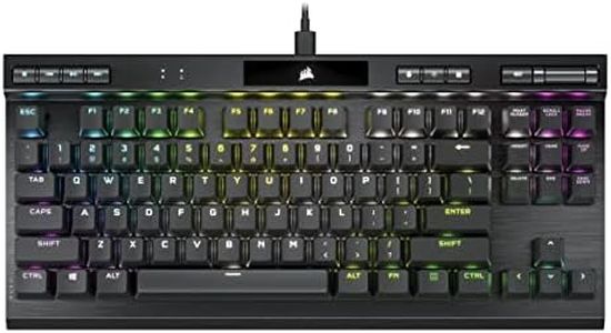 Corsair K70 RGB TKL CHAMPION SERIES Tastiera da Gioco Cablata Ottico-Meccanica Senza Chiavi - Interruttori OPX - Keycaps a Doppio Scatto PBT - Compatibile con iCUE - QWERTY IT - Nero