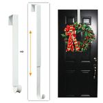 LBSUN Wreath Hanger, Adjustable Over The Door Wreath Hanger from 14.9 to 25 Inches & Wreath Holder & Wreath Door Hanger for Front Door Decor 20 lbs Larger Christmas Decorations Hook (White)