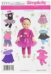 Simplicity 1711 18-inch Doll Clothes Sewing Pattern, Size OS (One Size)