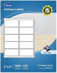 Address Labels, 2" x 4" NELKO Shipping Address Labels for Laser & Inkjet Printers, Mailing Labels, Easy to Peel, Strong Adhesive (100 Sheets, 1000 Labels)