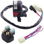 JINGKE Left Handlebar Control Engine Start Run Off Headlight Switch and SwitchStarter Solenoid Relay for Yamaha ig Bear 250 400 Bruin 250 350 Grizzly 350 400 660 Kodiak 400 450 Raptor 350 660