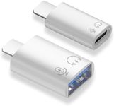 AreMe 2 Pack USB C/USB 3.0 Female to Lightning Male OTG Adapter for iPhone/iPad, Support Connect Card Reader, U Disk, USB Flash Drive, Keyboard, Mouse, Lavalier Microphone, Digital Headphone, White