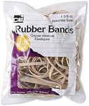 Charles Leonard Rubber Bands, 3/8 Ounce Bags, Amber, Assorted Sizes (56381)