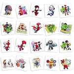 Temporary tattoo stickers for Spider Man's friends,Super Hero Avengers Temporary Tattoos Stickers,Tattoos Spiderman Stickers for Children's Stick on Tattoos SuperHero Theme Birthday Party Bag Filler