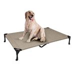 veehoo Cooling Elevated Dog Bed - Portable Raised Pet Cot with Washable & Breathable Mesh, No-Slip Rubber Feet for Indoor & Outdoor Use, Oversize Package, X Large, Beige Coffee