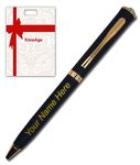 Personalized Pen Saint Diamond Matte Black Gold Trim Ball Pen Your Name on Pen Personalized For Men and Women | Teachers | Weddings | Corporate | Employee Gifting |