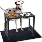 ADENGL Metal Elevated Dog Bowls for Large 𝐄𝐱𝐭𝐫𝐚 𝐋𝐚𝐫𝐠𝐞 Dogs Raised Dog Bowl Stand with Sprill Proof Mat and 𝟯𝟬𝟬𝟬𝗠𝗟 Dog Bowls, 17" Tall Dog Food & Water Feeder for Extra Large Breed