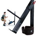 FitForge Belt Squat Attachment for Rack - Space Saving Power Rack Squat Stand Attachment - Power Cage Squat Rack Add On for Home Gym, Compatible with All Hole Plates, Fits 3x3 Racks (Belt Included)