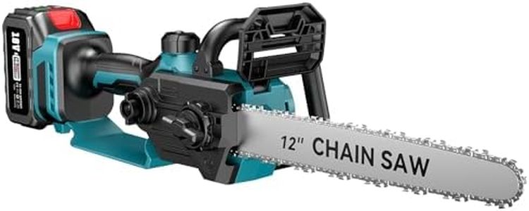 SeeSii Motosega Elettrica per Potatura 12 Pollici, 1200W Brushless, Batteria 5000mAh, Tensionamento Catena Senza Attrezzi, Perfetta per il Taglio del Legno, Potente Sega da Giardino
