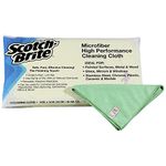 3M Scotch Brite Professional Lint & Scratch Free Microfiber Cleaning Cloth - 350 GSM, Multipurpose Use for Glass, Metal, Wood, Superior Stain Removal Wipe Cloth 36 Cm X 36 Cm, (Green, Packs of 10)