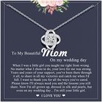 UNGENT THEM To Mom on My Wedding Day Love Knot Necklace Mother of the Bride Gift from Daughter, Cubic Zirconia, Cubic Zirconia