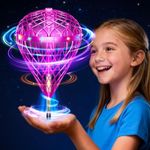 2025 Galaxy Light-Up Hover Orb Ball | Motion-Control Flying Spinner Toy for Screen-Free Indoor Outdoor Play |Family Activity Backyard Fun|Christmas Stocking Stuffer for Kids Ages 5-7 & 8-13,New Purple