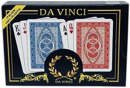 Da Vinci Ruote, Italian Plastic Playing Cards, 2-Deck Poker Size Set, Regular Index, w/2 Cut Cards