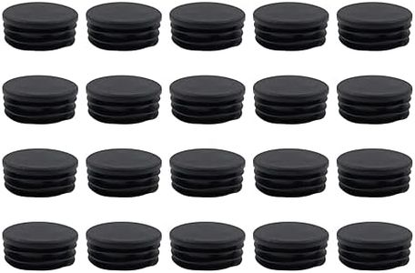 Round Plastic Plug,TTZEZE OD:48mm/1.9''Pipe Tubing End Cap Black Round End Caps,Chair Glide Insert Furniture Finishing Plug for Round Metal Tube,20 PCS