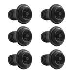 Txibi 6PCS Universal Wine Vacuum Stopper - Reusable Silicon Rubber Bottle Cork Seal Plug Cap Accessory for Wine Saver Vacuum Pump Preserver Ideal for Red & White Wine Black