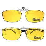 LUFF 2-Pack Polarized Clip-on Night Vision Glasses Men/Women for Safty Driving