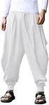 COOFANDY Mens White Linen Pants Bag