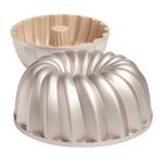 Erreke Cake Tin, Fluted Cake Tin, Ring Cake Tin, Cake Tins, Cook Evenly, Double Non Stick Layer, Highly Durable Cast Aluminium, Rose Gold, 24cm Diameter, 2.5 Liter Capacity, Cake Mould, Classic