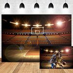 OERJU 10x7ft Basketball Court Photography Backdrop Spotlight Sports Indoor Stadium Match Arena Game Background Boy Man Youngsters Artistic Portrait Photo Shoot Studio Video Props Vinyl Wallpaper