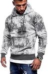 COOFANDY Men's Workout Hoodie, Lightweight Gym Sporty Sweatshirt, Fashionable Pullover with Hood and Pocket Tie Dye L, Tie Dye, L