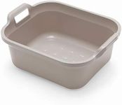 10L Plastic Large Washing Up Bowl Kitchen Basin Sink with Handles (Mushroom)