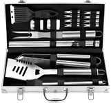 ROMANTICIST 20pc Heavy Duty BBQ Grill Tool Set in Case - The Very Best Grill Gift for Father's Day and Christmas - Professional BBQ Accessories Set for Outdoor Cooking Camping Grilling Smoking