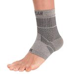 Zensah Ankle Support - Compression Ankle Brace - Great for Running, Soccer, Volleyball, Sports - Ankle Sleeve Helps Sprains, Tendonitis, Pain, Heather Grey, Medium