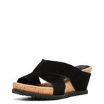 Donald Pliner Sisu Heel Wedge Platform, Comfortable Women, Leather, Slide Sandals, Black-Calf Suede, 6 UK