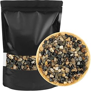 Natural River Rocks 2.7lb Succulent Cactus Bonsai Pebbles Planter Potting Stones Decorative Polished Mixed Color Terrarium Tiny Gravel Indoor Plant Soil Cover for Aquariums, Landscaping, Vase Fillers