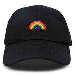 DALIX Rainbow Baseball Cap Womens Hats Cute Hat Soft Cotton Caps, Black, One Size