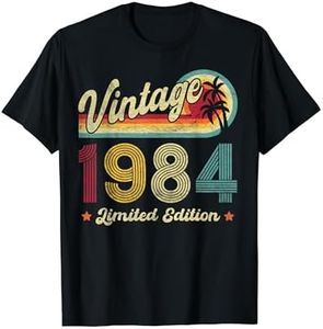 Vintage 1984 anni 40 compleanno Retro Uomo Donna Regalo Maglietta