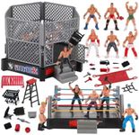 ToyVelt WWE Ring Playset with 32-Piece Wrestling Action Figures for Boys 8-12 Playset, Safe and Durable WWE Toys, Comes with Wrestling Ring, Realistic Action Figures