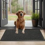 GULLAMBO Muddy Mats 80cm x 60cm Large Front Door Mat - Dog Mat- Non Slip Washable thin Indoor Mats, Dog food,Crate Mat- Rubber Backed Dirt Trapper door mats indoor for Muddy Paw