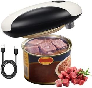 AREYCVK Rechargeable Electric Can Opener, Portable Gadgets Side Automatic Opener Can Food Safety,Smooth Edged for Seniors with Arthritis for All CanSizes (Black &White)