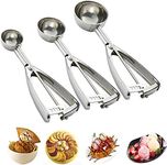 Cookie Scoop Set - #60/1 Tbsp, 40/2 Tbsp, 20/ 3Tbsp - 3 PCS Cookie Scoops for Baking Set of 3 - Cookie Dough Scoop - Made of 18/8 Stainless Steel