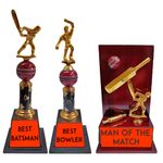 Bareeze Pure Cricket Man of The Match Trophy Cricket Best Batsman Trophy Cricket Best Bowler Trophy Cricket Tournament Trophy Batsman Trophy Bowler Trophy Man of The Match Trophy Cricket Award