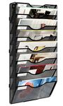 Solinxe Wall Hanging File Holder 8 Pockets Wall Mounted Paper Organizer Magazine File Holder Storage Organizer, Black