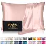 Mulberry Silk Pillow Cases Standard Size, Silk Pillowcase for Hair and Skin, Anti Acne Cooling Sleep Both Sides Natural Silk Satin Pillow Covers with Hidden Zipper, Gifts for Women Men, Coral