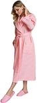 Lotus Linen Women's Lightweight Waffle Weave Robes- Long Soft Cotton Bathrobe - Kimono Spa Bath Robe (US, Alpha, Small, Regular, Regular, Blush)