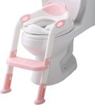 Fedicelly Potty Training Seat Ladder Toddler,Potty Seat Toilet Boys Girls,Adjustable Kids Toilet Training Seat (Pink)