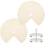 Belle Vous Lazy Susan Shelf Liners (2 Pack) - Easy-Cut Mess-Resistant Shelf Liner for Rotating Shelves & Cabinet Drawers - Shelf Protector Circles