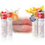 CHAP-LIP Lip Balm 60 Ct. with Fruit Flavors, Cocoa Butter, Coconut Oil. Moisturizing Vitamin E & Total Hydration Treatment & Soothing Lip Therapy 100% natural Made in USA