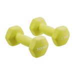 Amazon Brand - Solimo Neoprene Dumbbell 2.5kg, Set of 2 (Light Green)